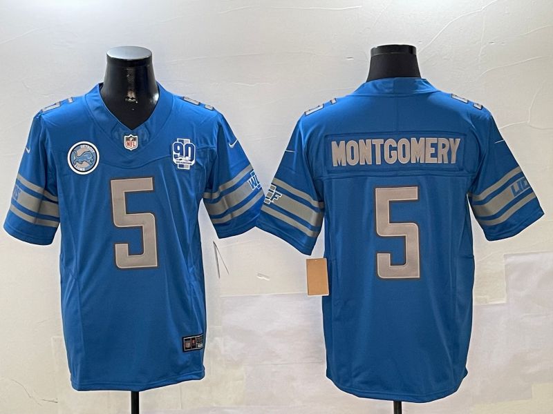Men Detroit Lions #5 Montgomery Blue three generations 2024 Nike Limited NFL Jersey style 01023->detroit lions->NFL Jersey